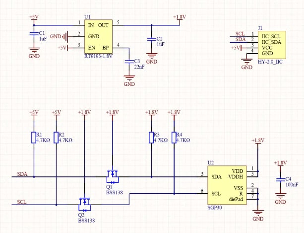 Schematic - M5Stack U088 Digital Multi-Pixel Gas Sensor Unit